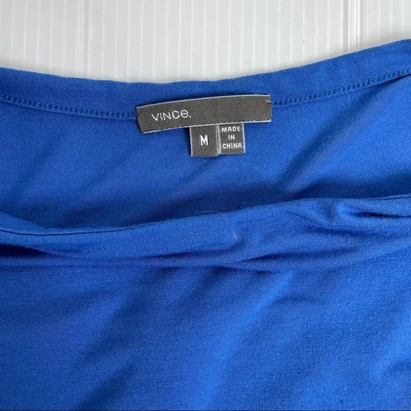 Vince Scoop Neck Long Sleeve Blue Tee Shirt Size Medium - Picture 9 of 11